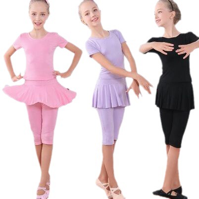 女の子用ラテンダンス服、練習着、春夏秋用長袖・半袖、子供用ヨガ、中国舞踊、体操服、女性用綿素材|undefined