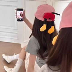 可爱米奇皮皮棒球帽子男女2025新款春夏百搭可爱卡通显脸小鸭舌帽