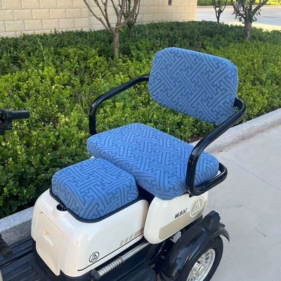 Bubuxian casual tricycle seat cover, suitable for all seasons, cute cartoon electric vehicle seat cushion cover, tricycle seat cover (Electric car cushion) - square-seat-large-seat-backrest-baby-seat-4-piece-set-color-dark-blue