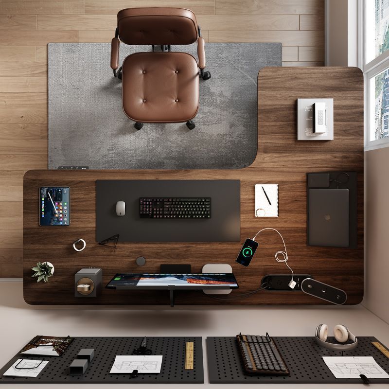 Customized Corner Electric Lift Desk L-Shaped Office Desk Computer Desk Solid Wood Home Storage Corner Desk Cross-Border