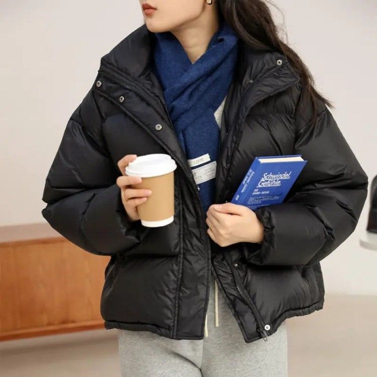 White Duck down Jacket for Women, Short Style, Winter, Fashionable Stand Collar, Versatile, Trendy, Korean Style, Loose Fit, Casual, Lightweight White Duck down Jacket for Women, Short Style, Winter, Fashionable Stand Collar, Versatile, Trendy, Korean Style, Loose Fit, Casual, Lightweight