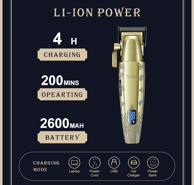 Professional Hair Clipper For Men Digital Display Salon Quality_voghion.com