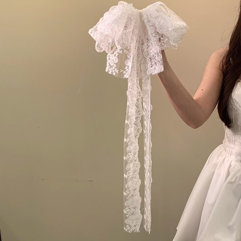Elegant hårspänne med spetsrosett håraccessoar för kvinnor_voghion.com