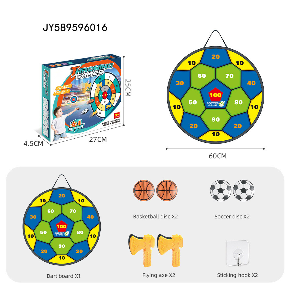 Transfronterizos 4 en 1 niños lanzan objetivos interactivos padres-hijos al aire libre hacha dardo juego de juguetes de lanzamiento al por mayor