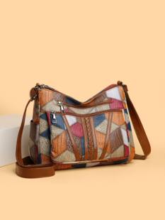 2024 new lady middle -aged mother bag large -capacity stitching to work, commute, multi -pockets, oblique back cross -bag shoulder bag
