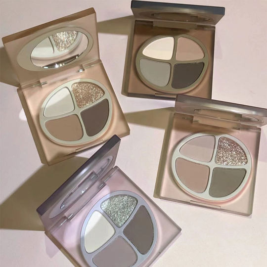 Cuidai Four-Color Eye Shadow Palette Pearlescent Matte Original Nude Color Female Natural Multi-Purpose Contouring Highlight Processing Custom Oem