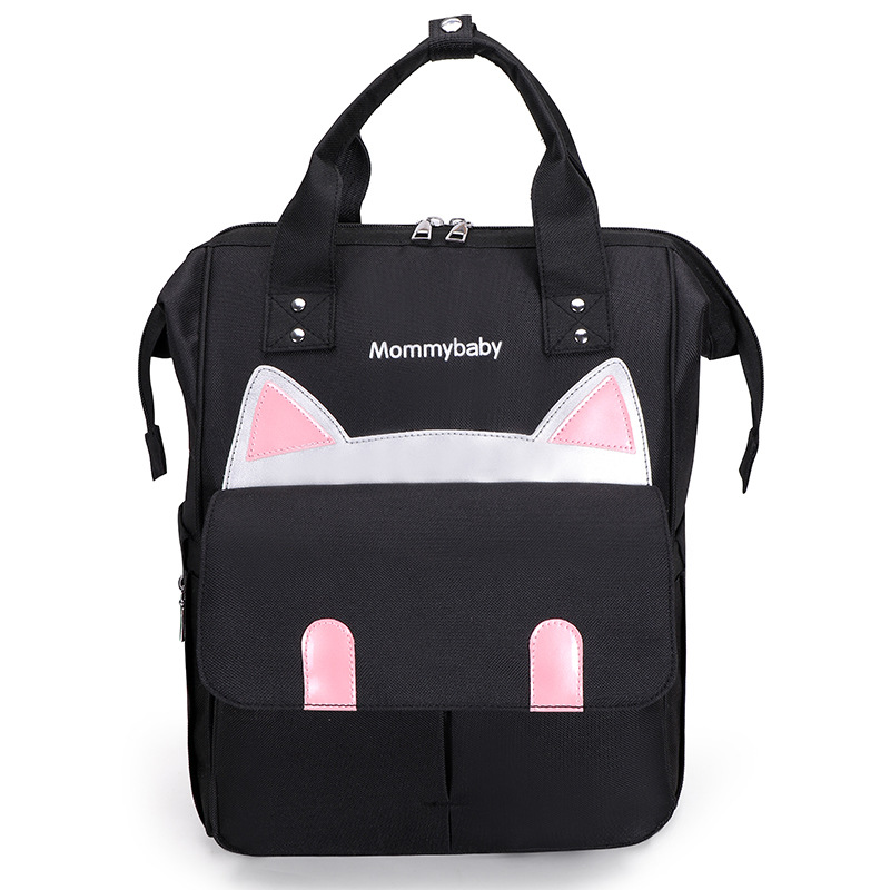 Estilo de gato transfronterizo de buena calidad, bolso de mamá de gran tamaño, mochila portátil, gran cantidad de stock, cremallera Oxford