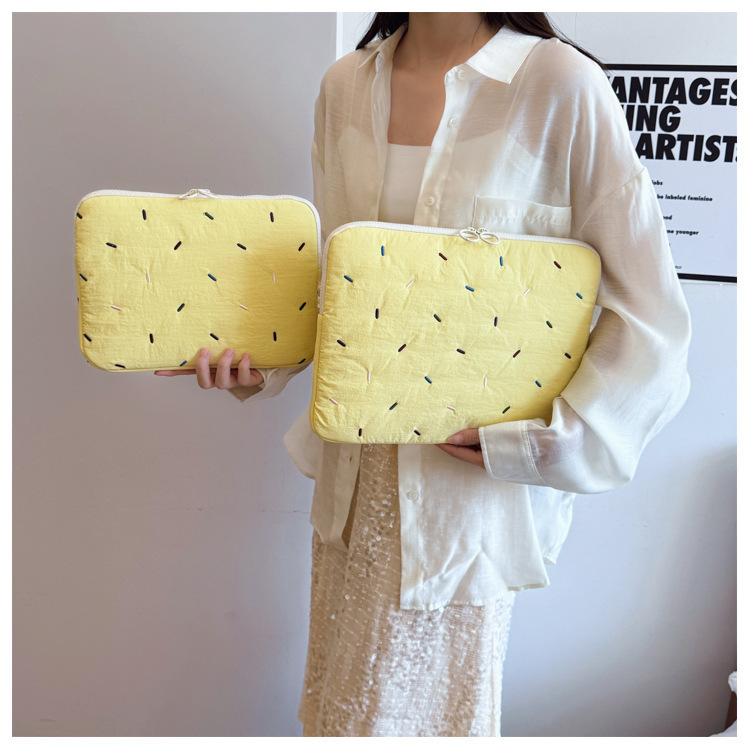 Cross-Border Korean Wave Dot Embroidery Thread Ipad11 Cosmetics Bag Cute Laptop Sleeve Bag 13/14/15 Protective Cover Cross-Border Korean Wave Dot Embroidery Thread Ipad11 Cosmetics Bag Cute Laptop Sleeve Bag 13/14/15 Protective Cover