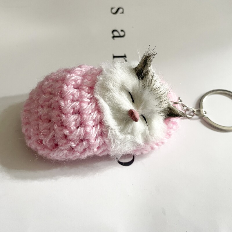 Miniature Realistic Cat Keychain Ornament Factory Cute Plush Pendant Halloween Slipper Woven Accessory Miniature Realistic Cat Keychain Ornament Factory Cute Plush Pendant Halloween Slipper Woven Accessory