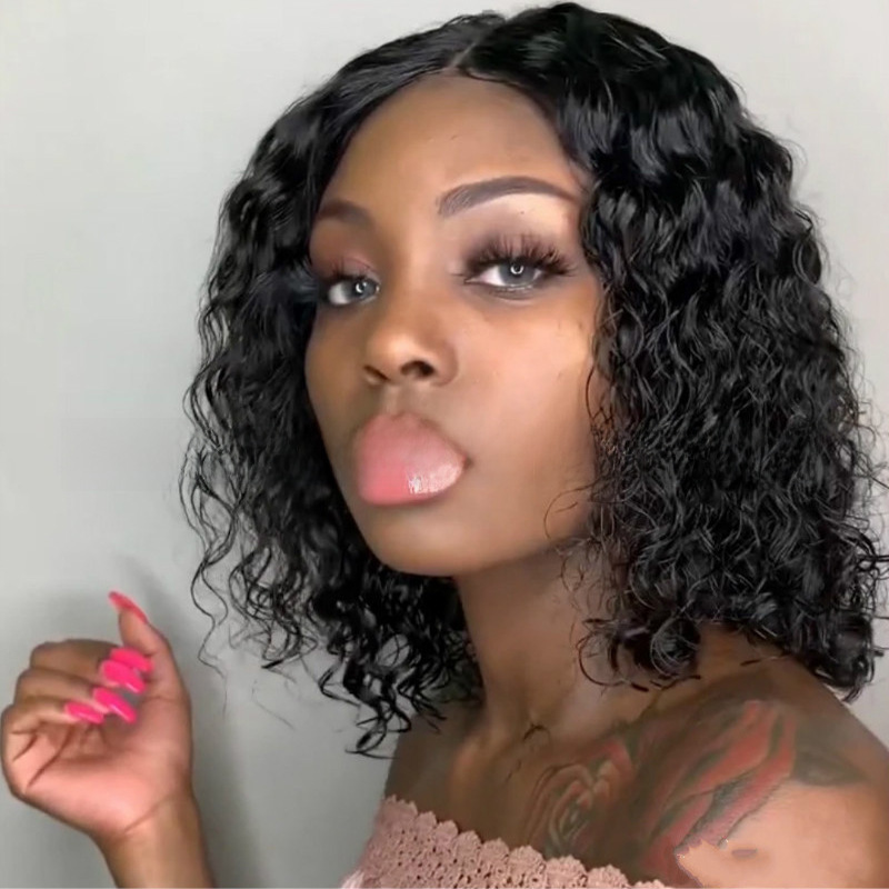 Peruca transfronteiriça europeia e americana, cabelo cacheado pequeno feminino, moda africana, cabelo cacheado curto, mecanismo respirável invisível, fibra química, headgea_voghion.com