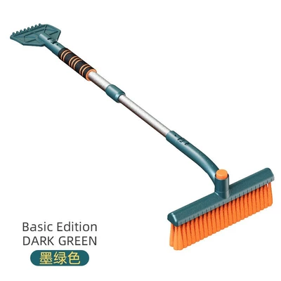 deicing brush snow scraper winter – Kempinq və səyahət - no-specifications-upgraded-green-rotating-brush-head-bold-alloy-rod-detachable-defrost-ice-shovel-snow-scraping