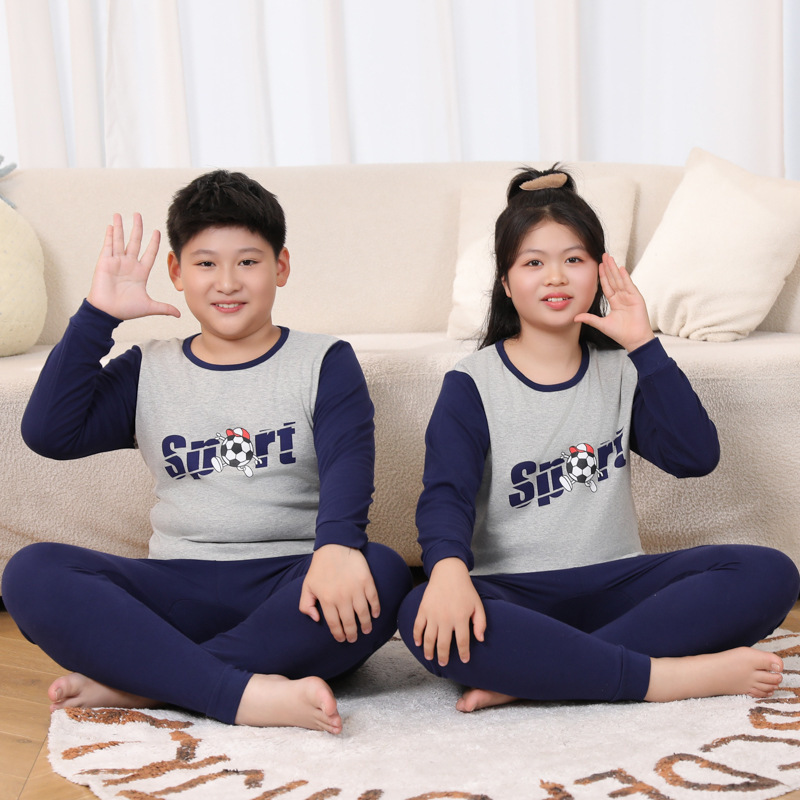 太った男の子の秋の服の秋のズボンのスーツの純綿の大きい子供のパジャマの女の子は太って大きいサイズの綿のセーターの子供の下着をプラスします。|undefined