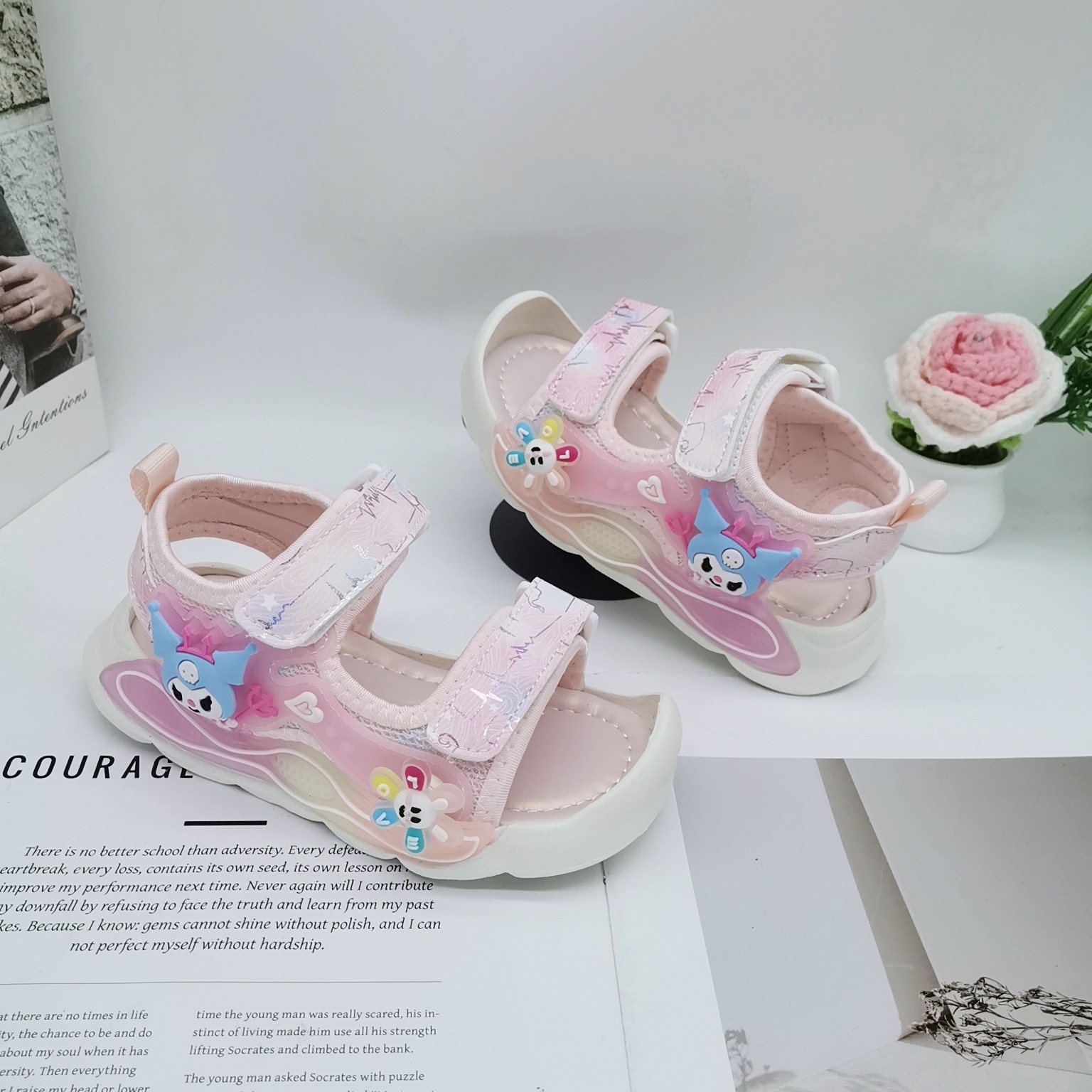 27-31 Tamaño de sandalias para niñas, zapatos de playa para niños, zapatos de verano nuevos zapatos para niñas, zapatos de princesa