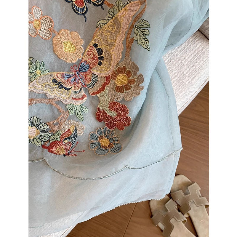 新中式蝴蝶刺绣轻薄款无袖上衣女夏季新款高级感气质国风宽松背心|undefined
