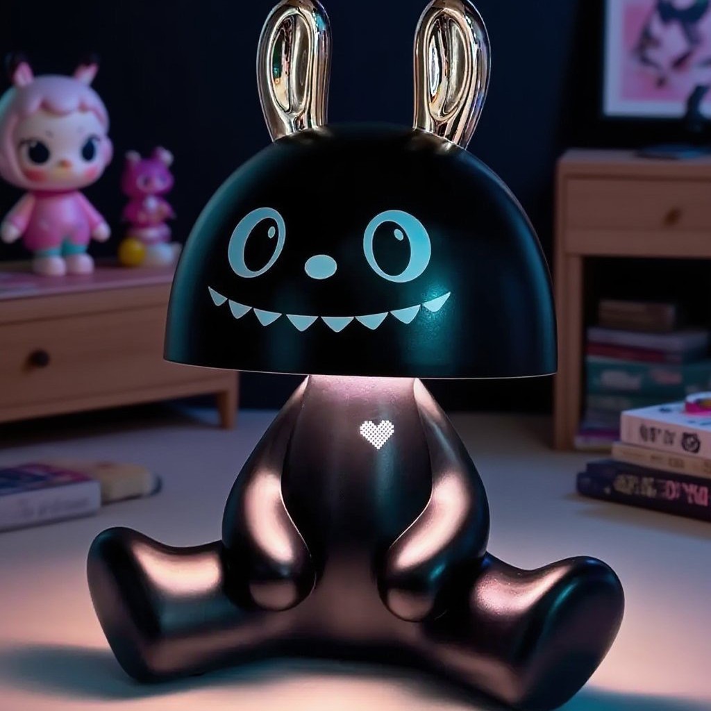 Conejo violento con altavoz Bluetooth lámpara de escritorio táctil lámpara de noche cálida lámpara de escritorio compañero de sueño lámpara de noche encantadora práctica