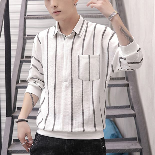 Men's Trendy Half-Sleeve T-Shirt with Seven-Point Sleeves, Korean Style Loose Summer Shirt Men's Trendy Half-Sleeve T-Shirt with Seven-Point Sleeves, Korean Style Loose Summer Shirt
