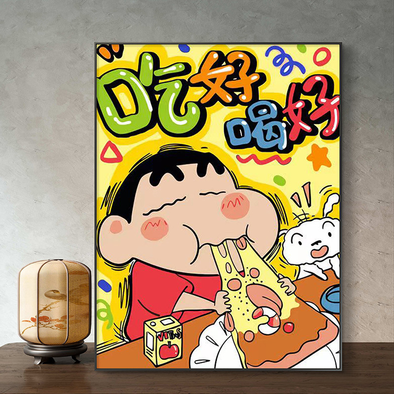 Pintura al óleo digital de estilo antiguo estilo arquitectónico de la dinastía Tang, relleno a mano, relleno de agujero, lámpara acrílica, sala de estar nueva