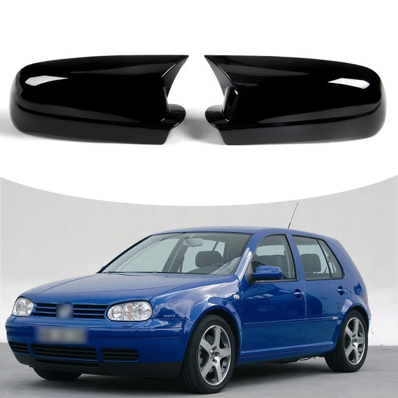Suitable for 97-04 Volkswagen Golf 4 Rearview Mirror Cover Horn Model Bright Black Reversing Mirror Housing Car Exterior