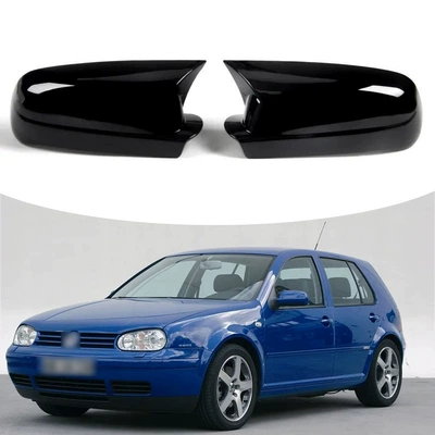 Suitable for 97-04 Volkswagen Golf 4 Rearview Mirror Cover Horn Model Bright Black Reversing Mirror Housing Car Exterior