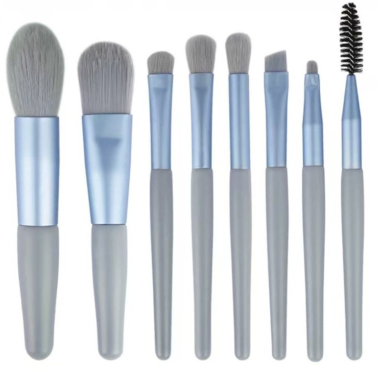 Conjunto de cepillo de maquillaje para principiantes transfronterizos color macarón portátil mini blush de pelo suave cepillo de sombra de ojos herramientas de maquillaje