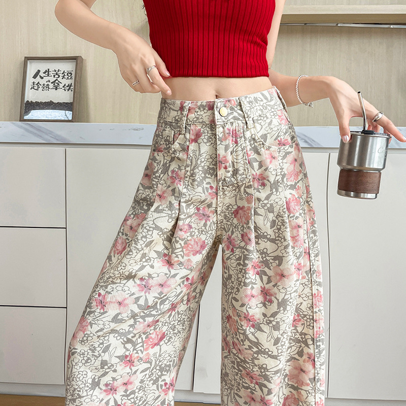 2026 * * diseño jeans pantalones de piernas anchas de cintura alta suelta delgada sensación de caída grande pantalones de verano de mujer image 3