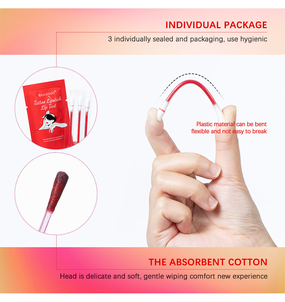 ibcccndc's new 3-pack pocket cotton swab lip gloss velvet matte portable cotton swab lipstick undefined