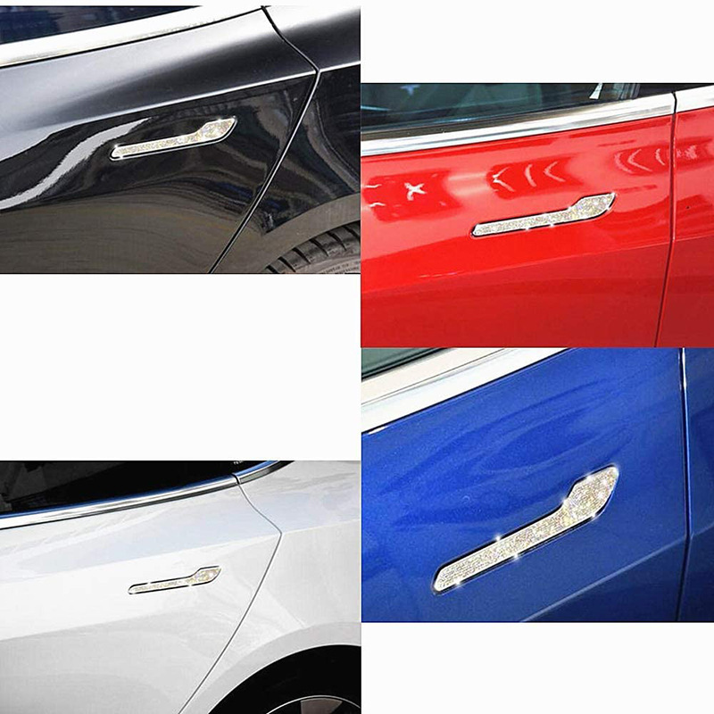 Cross-border exclusive for Tesla Tesla Model 3 door sticker door handle modification diamond decoration sticker