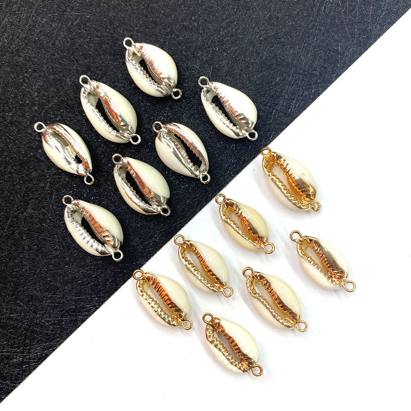 Natural shell conch pendant 13 x25mm silver gold color double hole connector pendant DIY jewelry accessories wholesale Natural shell conch pendant 13 x25mm silver gold color double hole connector pendant DIY jewelry accessories wholesale