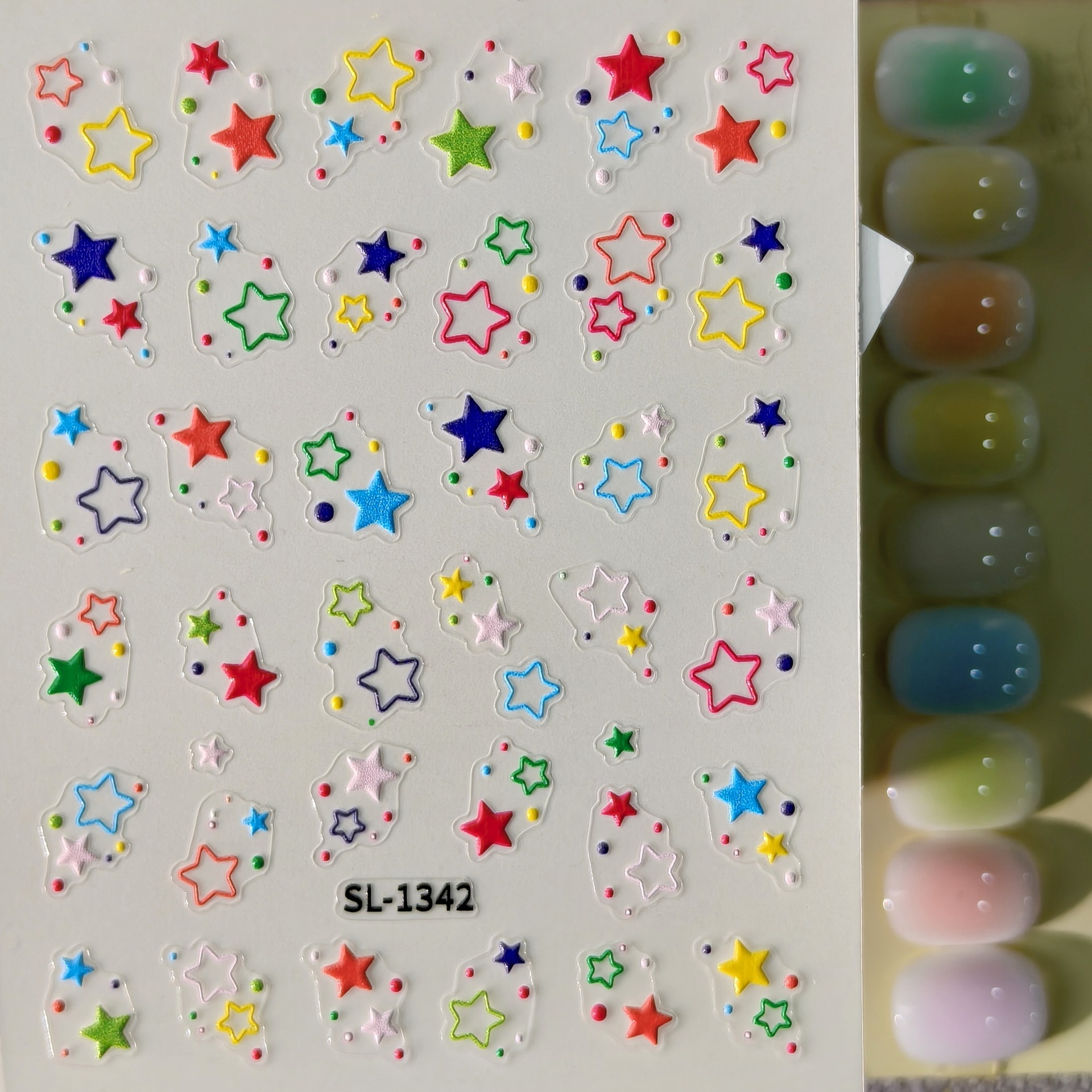 Dopamine five-pointed star nail art sticker cross-border…