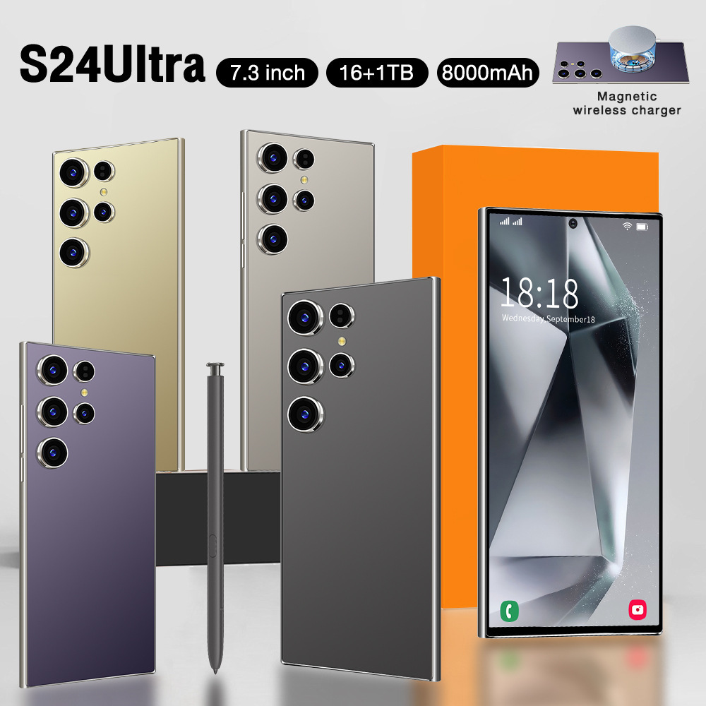 Hot-Selling Cross-Border Exclusive S24 Ultra Smartphone with Large Screen, 16+1t, Direct Sales from the Source Factory, Tk Can Facilitate Dropshipping