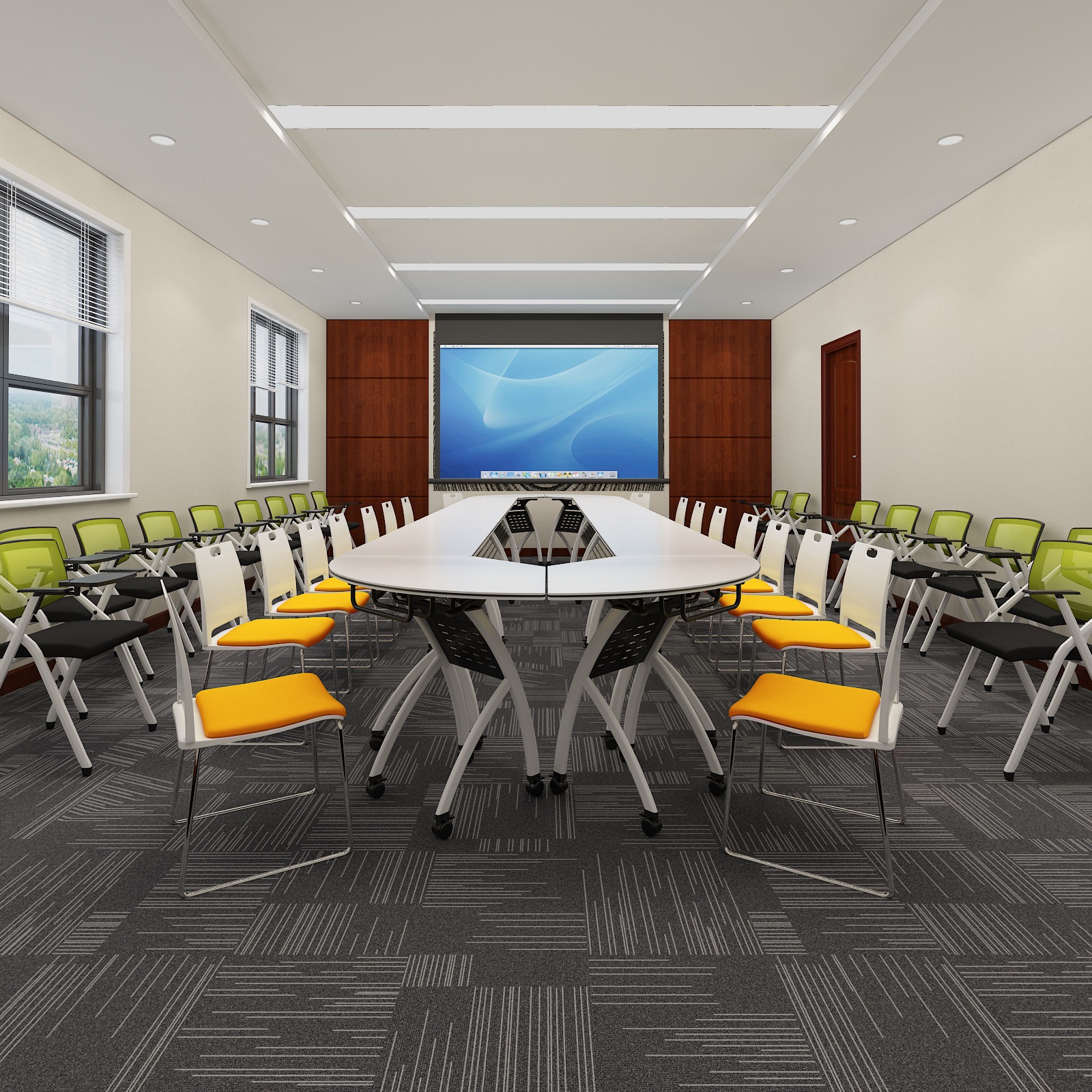 Training table chairs multi-functional mobile combination meeting foldable table office meeting table long table educational institutions school desk