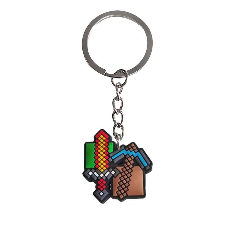 Minecraft キーホルダーシリーズ漫画アクセサリー PVC ソフトラバーキーホルダーバッグペンダント小さなスクールバッグキーホルダー|undefined