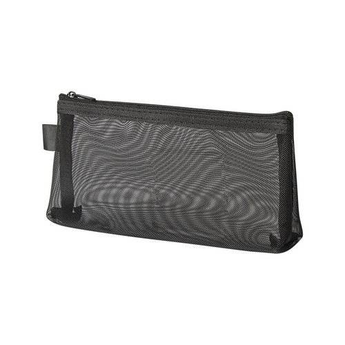 Transparent mesh bag with 3D large capacity pen case, nylon mesh surface stationery storage bag, student exam portable pencil bag