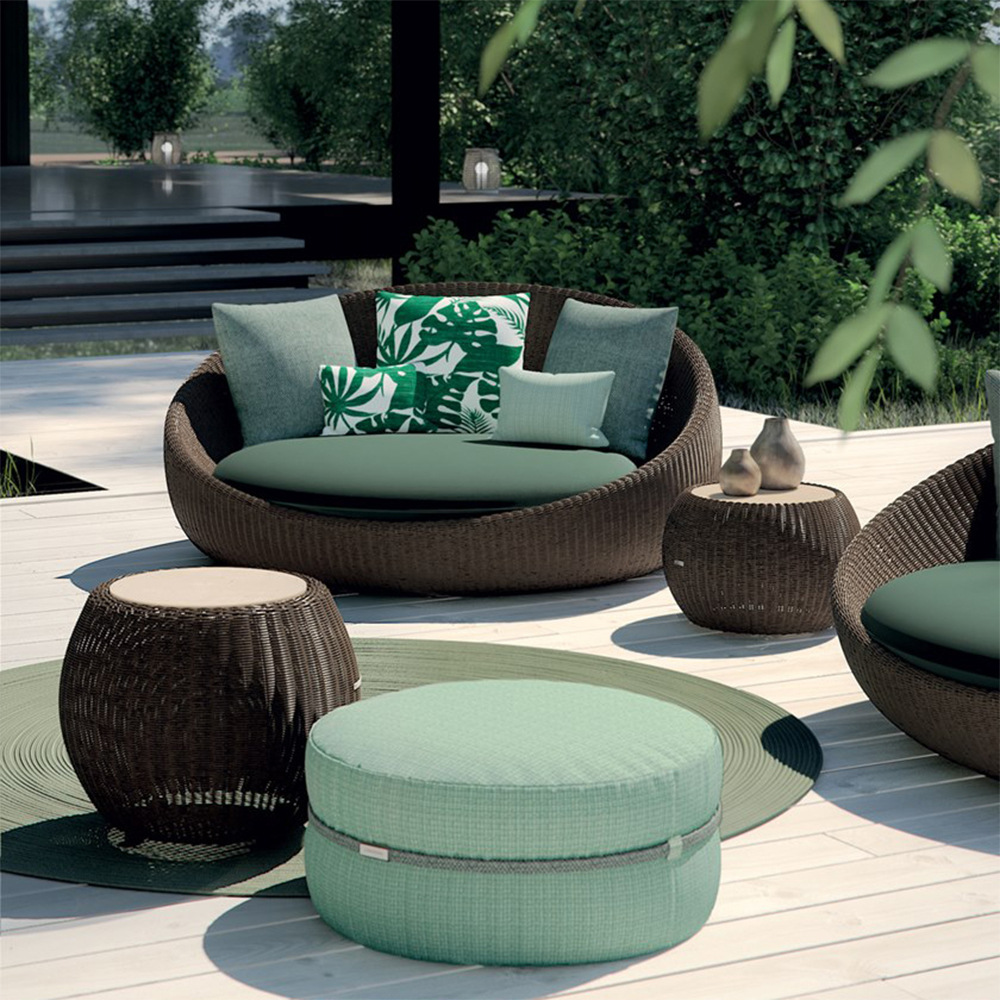 Outdoor Sofa Courtyard Balcony Round Leisure Wicker Chair Hotel Outdoor Garden Creative Arc Three-Piece Set