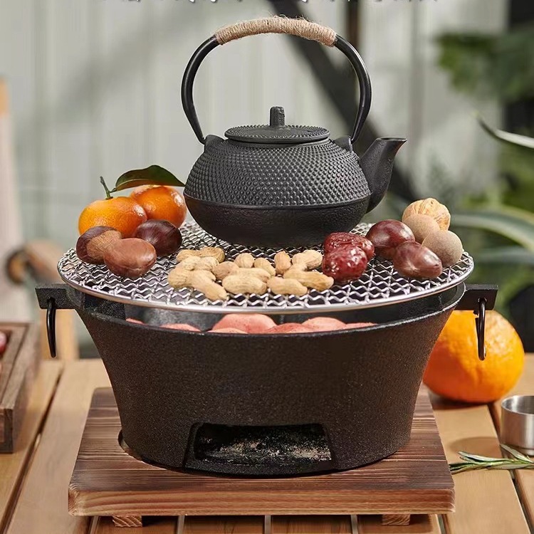 Estufa de barbacoa de hierro fundido estufa doméstica conjunto completo de carbón barbacoa estufa de té traje antiguo Estufa de hierro estufa de carbón