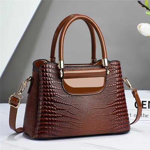 Cross-border mom bag new fashion fashion crocodile pattern texture handbag one-shoulder crossbody temperament large capacity women's bag