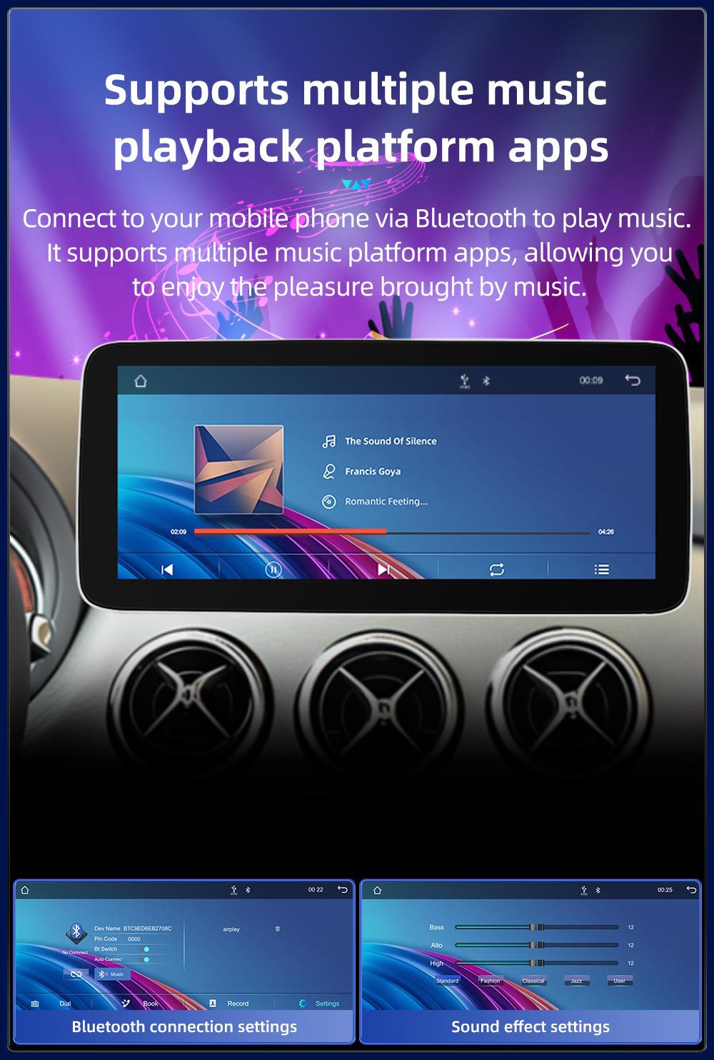 Car Central Control Large Screen Navigation Radio Suitable for Mercedes-Benz B-Class W242 W246 Android Qualcomm 12.3inch Bluetooth