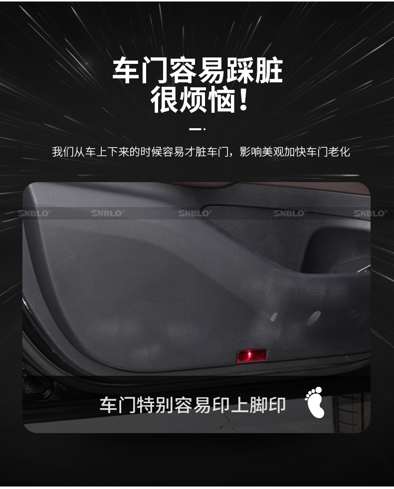 Suitable for Mercedes-Benz GLS leather anti-kick pad door sill strip door panel interior protection sticker car modification parts supplies