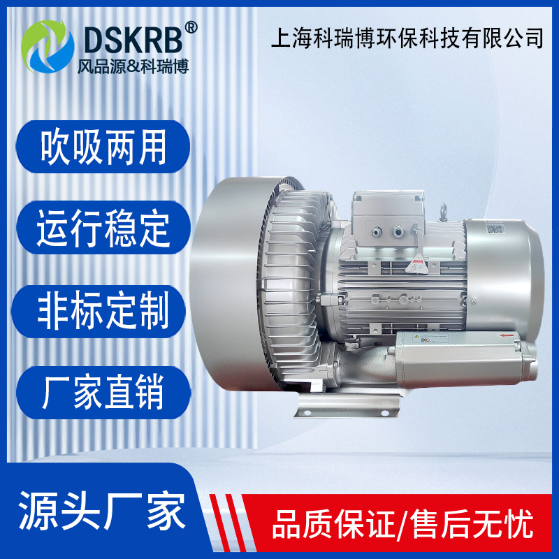 双叶轮漩涡气泵RB-72S-5 7.5KW真空输送高压漩涡风机抽空打包风机