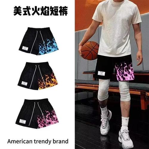 American streetwear brand men's loose casual quarter-length basketball shorts running sports quick-drying breathable
