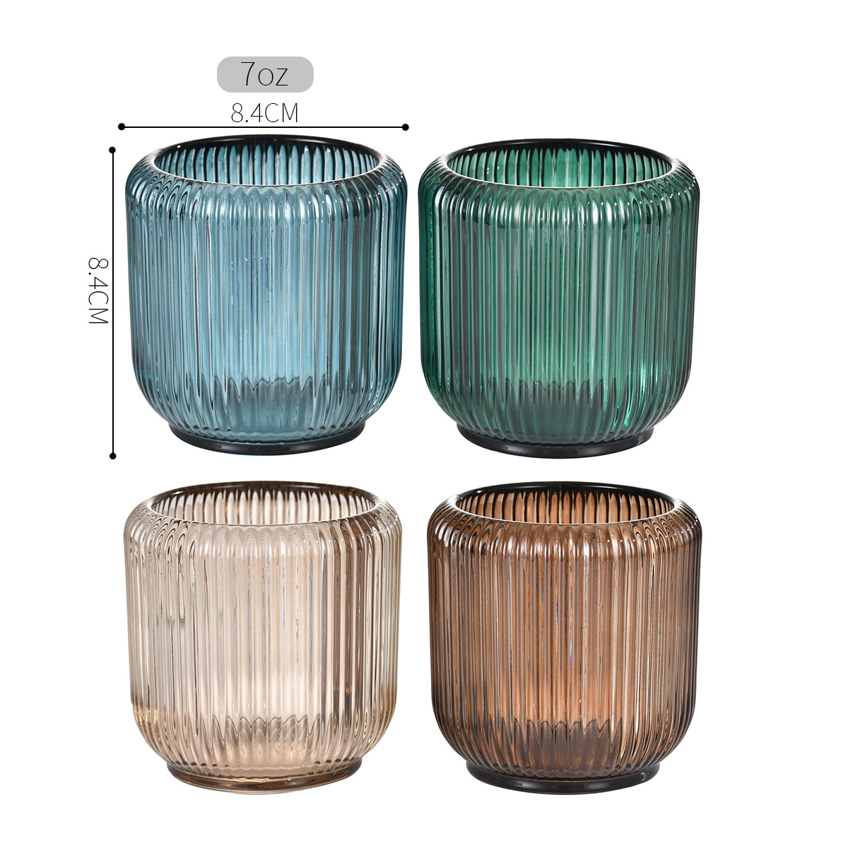 Vaso de vela vertical de 7 oz (vaso vacío transparente)