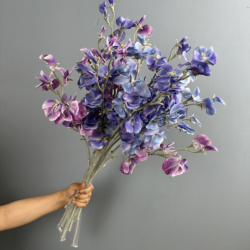 Moisturizing and Realistic-Feeling Artificial Sweet Pea Flowers, High-Quality Artificial Sweet Pea Flowers for Wedding Hall Decorations, Flower Arrangements, and Home Decor