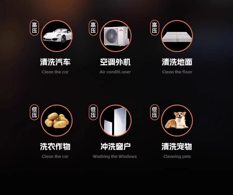 Cross-Border Source Factory Golden Bull High-Pressure Car Washer, Powerful Water Gun for Cars, Strong Cleaning for Floors, Car Washing, and Garden Use