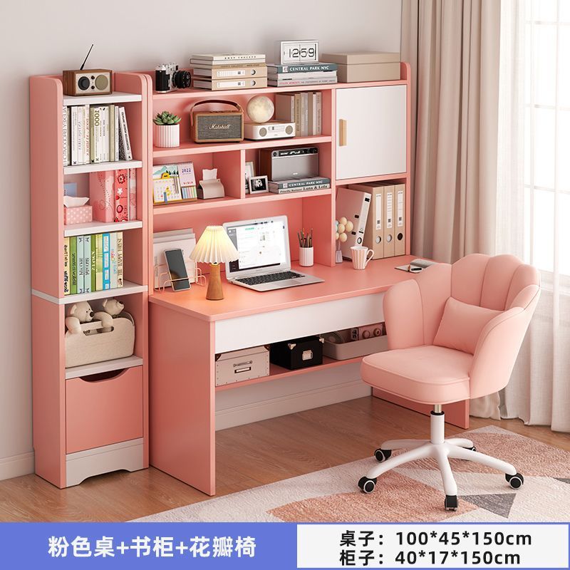 学生家用学习桌儿童书桌书架组合一体桌椅套装简约卧室小孩写字桌|undefined