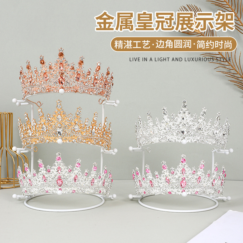 Bridal crown display rack hair accessories rack golden headdress metal display rack jewelry shooting live studio jewelry rack