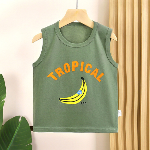 Boys 'cotton vest summer children's clothing children's children's sleeveless T-shirt thin boys' summer Western-style T-shirt
