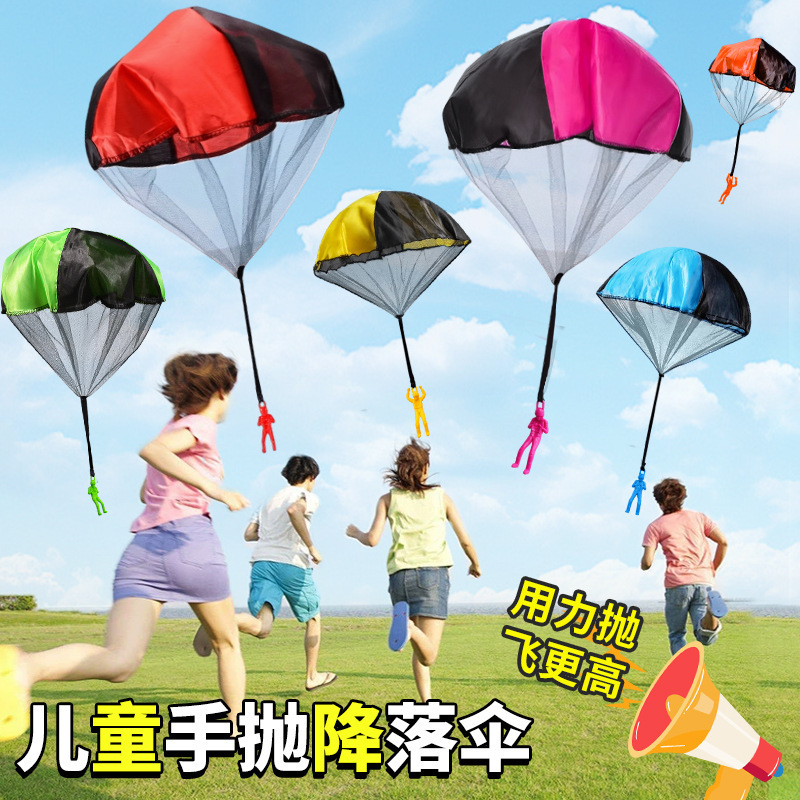 Hand Throwing Parachute Toy Air Parachute with Soldier Parachute Outdoor Children Sports Toys Cross-border Hot Sale