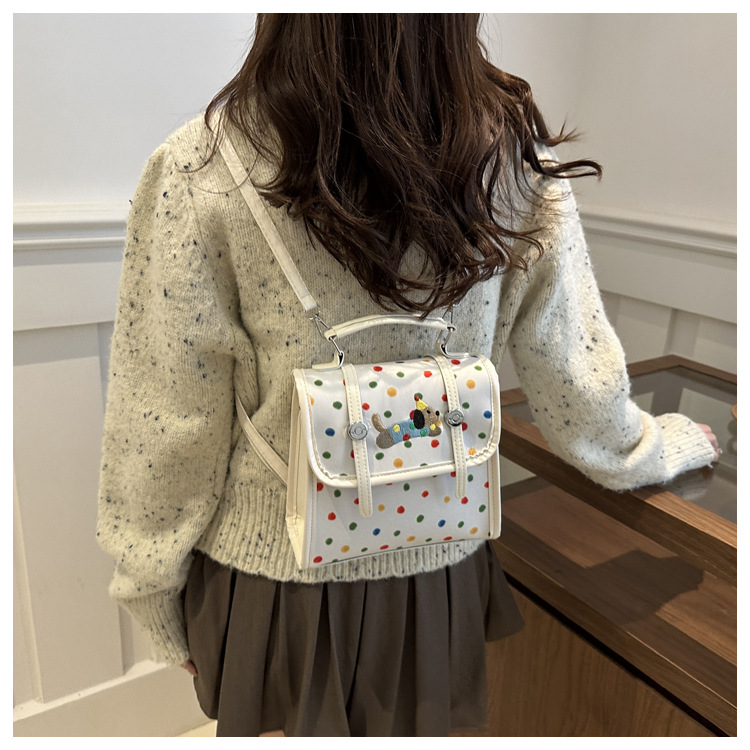 Cute cartoon Dachshund backpack for women 2024 new multi-functional bag, fashionable commuting single-shoulder crossbody small square bag undefined