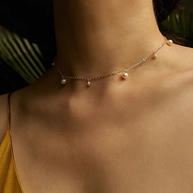 Colar de pérolas de luxo com fecho magnético para mulher_voghion.com