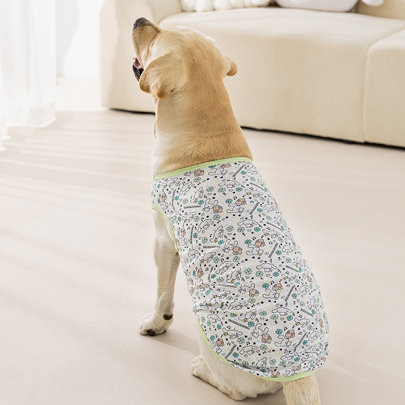 Ropa para mascotas Primavera y verano Perros finos de orejas grandes Marca común Perros medianos y grandes Chaleco Golden Retriever Labrador Ropa para perros